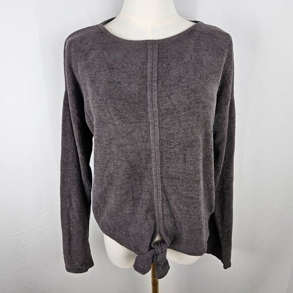 Barefoot Dreams CozyChic Ultra Lite Tie-Front Top Lightweight Sweater Small - Picture 2 of 10
